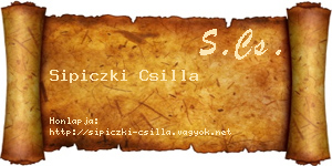 Sipiczki Csilla névjegykártya